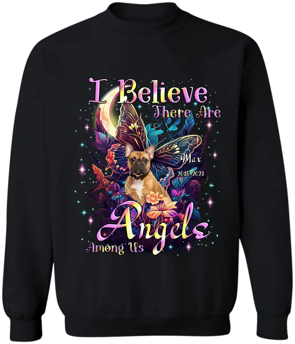 I Believe There Are Angels Among Us - Personalized T-Shirt, Memorial Gift