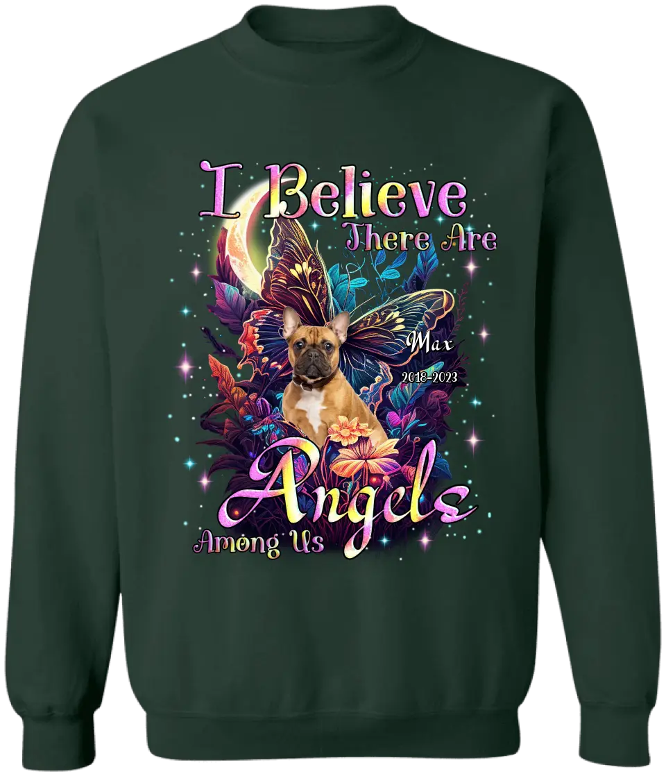 I Believe There Are Angels Among Us - Personalized T-Shirt, Memorial Gift