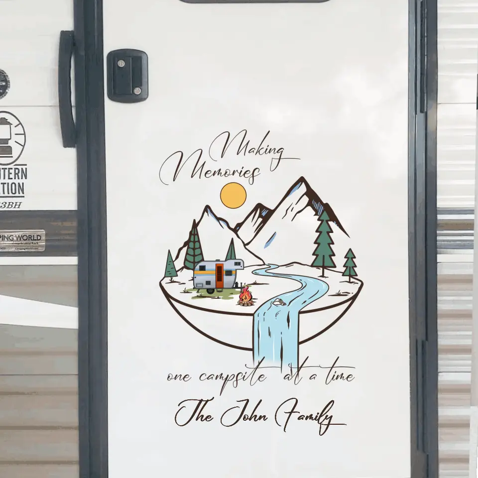 Making Memories One Campsite At A Time - Personalized Decal, Gift For Camping Lover