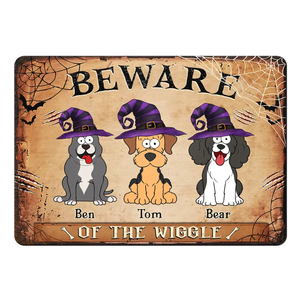 Beware Of The Wiggle - Personalized Metal Sign, Gift for Halloween