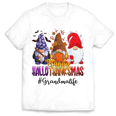 Happy HalloThanksMas Grandmalife - Personalized T-Shirt