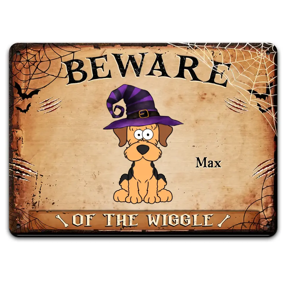 Beware Of The Wiggle - Personalized Metal Sign, Gift for Halloween