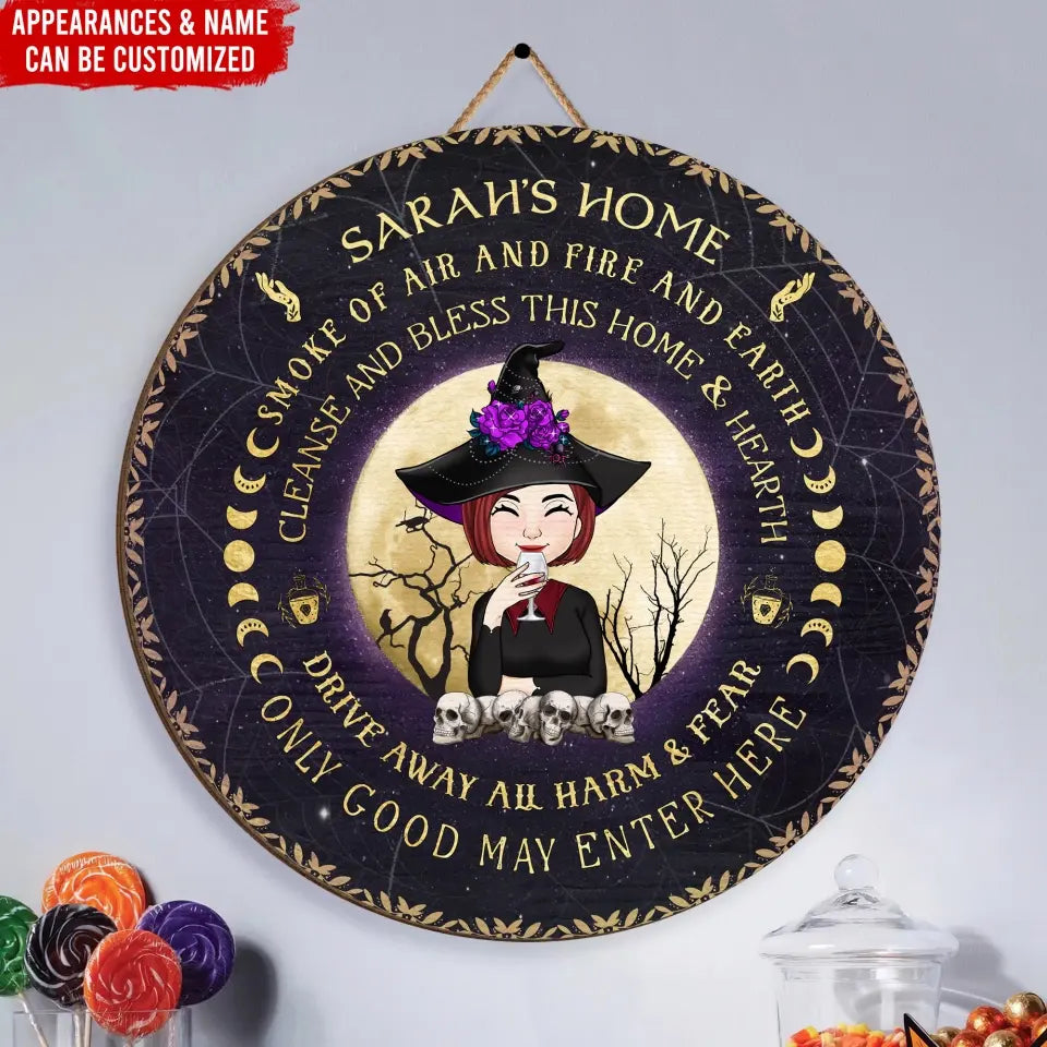 Smoke Of Air And Fire And Earth - Personalized Wood Sign, Halloween Gift