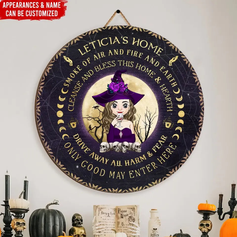 Smoke Of Air And Fire And Earth - Personalized Wood Sign, Halloween Gift