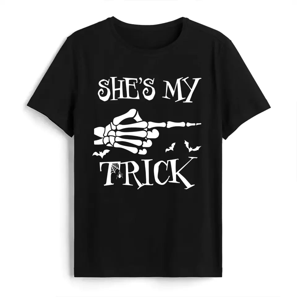She&#39;s My Trick He&#39;s My Treat - Personalized T-Shirt, Gift For Halloween