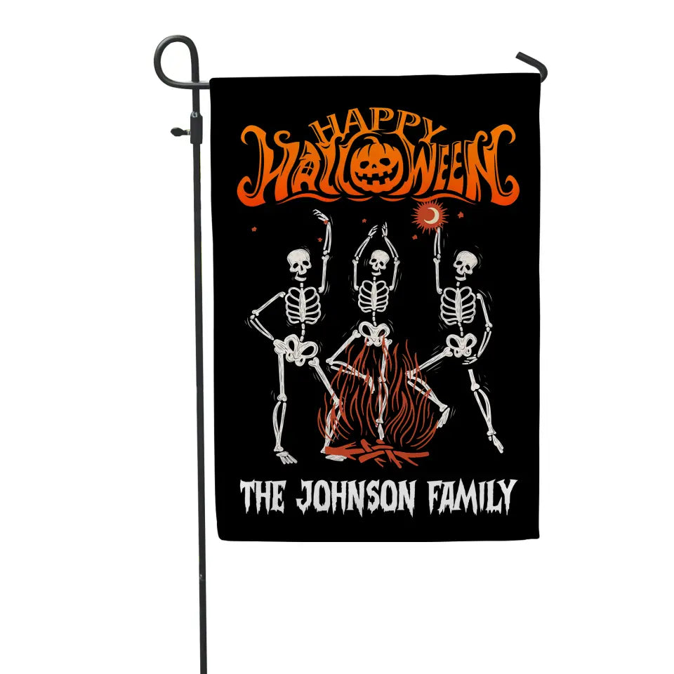 Dancing Skeletons - Personalized Garden Flag, Gift For Halloween