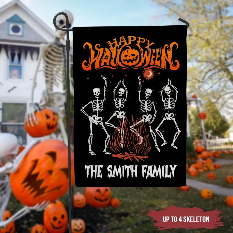 Dancing Skeletons - Personalized Garden Flag, Gift For Halloween