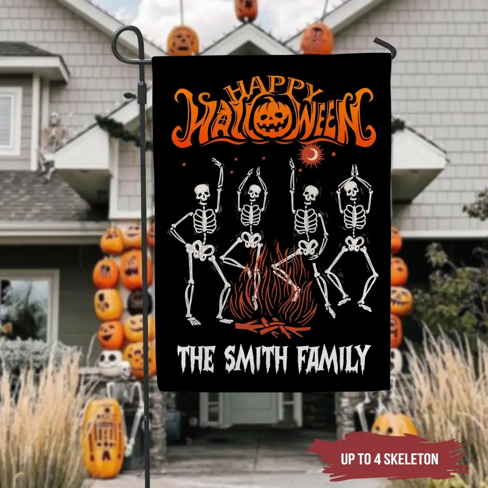 Dancing Skeletons - Personalized Garden Flag, Gift For Halloween