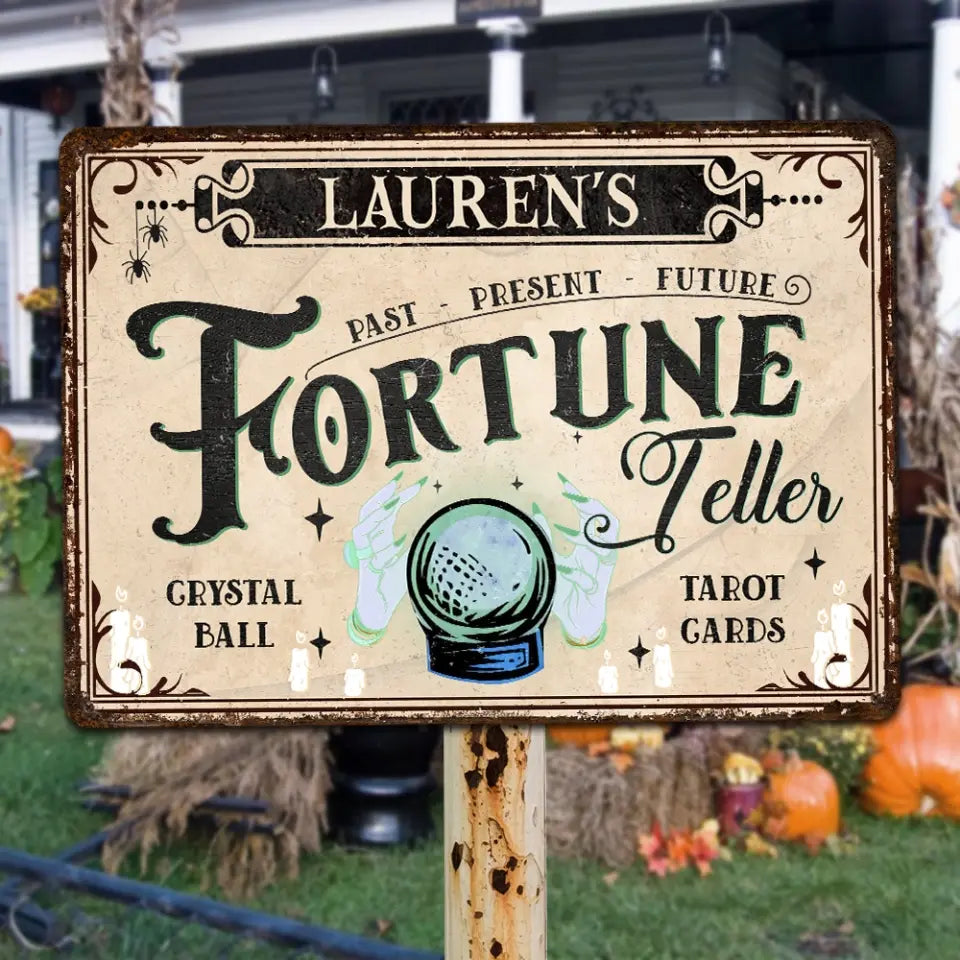 Fortune Teller - Personalized Metal Sign, Halloween Gift
