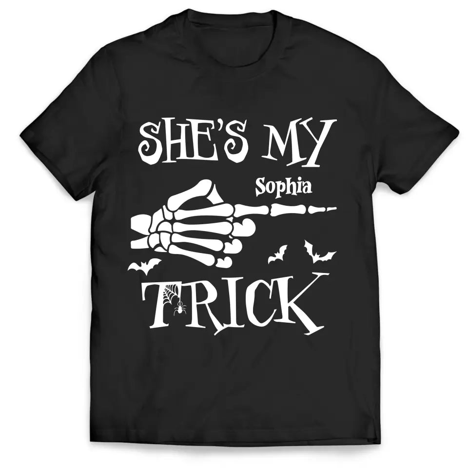 She's My Trick He's My Treat - Personalized T-Shirt, Gift For Halloween