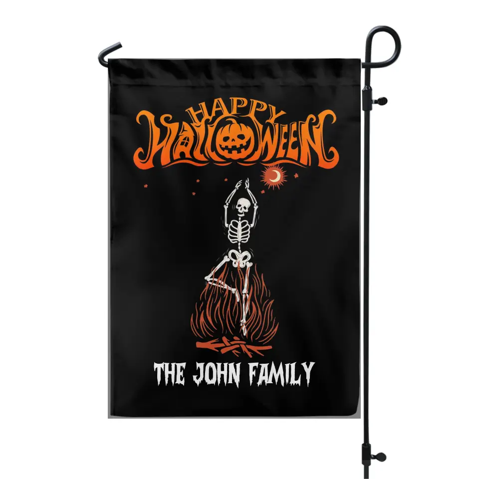 Dancing Skeletons - Personalized Garden Flag, Gift For Halloween