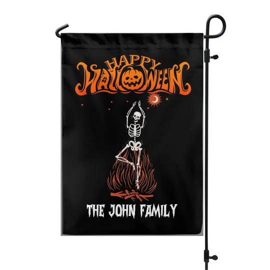 Dancing Skeletons - Personalized Garden Flag, Gift For Halloween