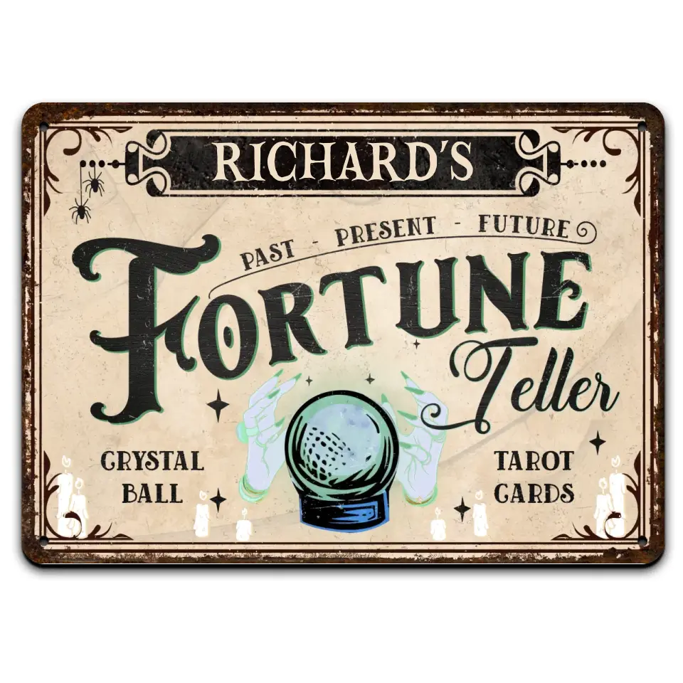 Fortune Teller - Personalized Metal Sign, Halloween Gift
