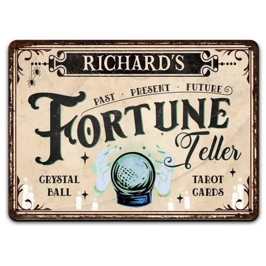 Fortune Teller - Personalized Metal Sign, Halloween Gift