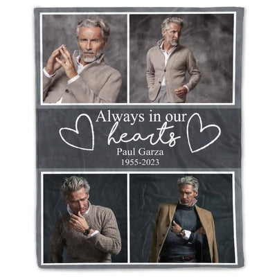 Always In Our Hearts - Personalized Blanket, Memorial Gift