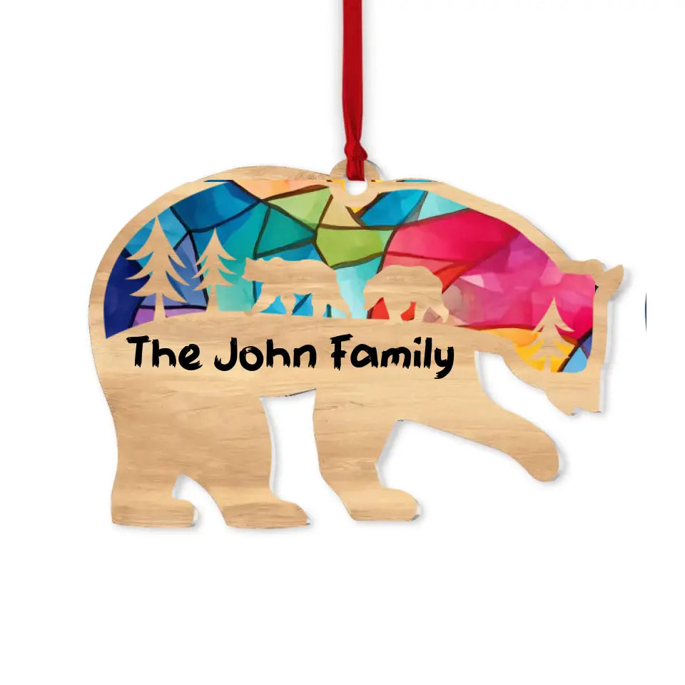 Bear Family - Personalized Suncatcher Ornament