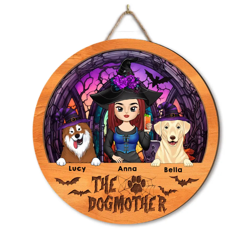 The DogMother - Personalized Wood Sign, Halloween Gift