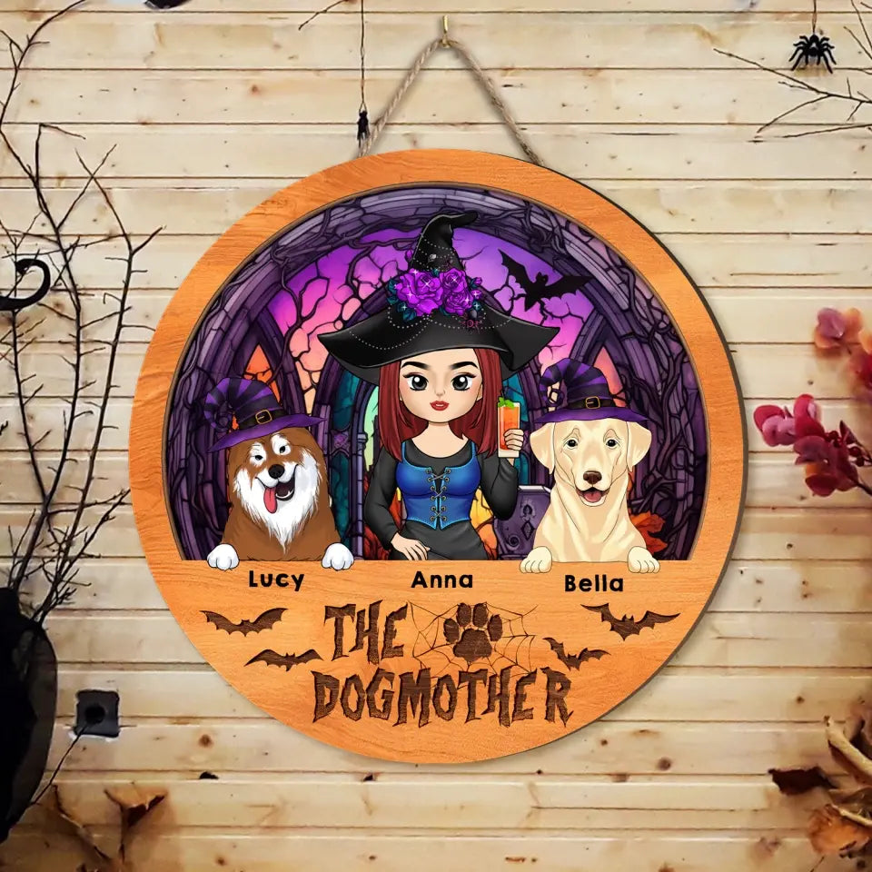 The DogMother - Personalized Wood Sign, Halloween Gift