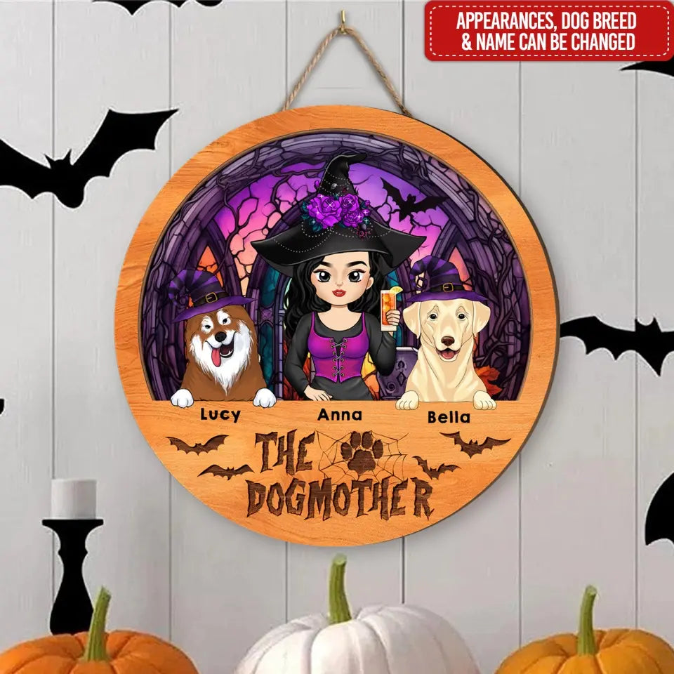 The DogMother - Personalized Wood Sign, Halloween Gift