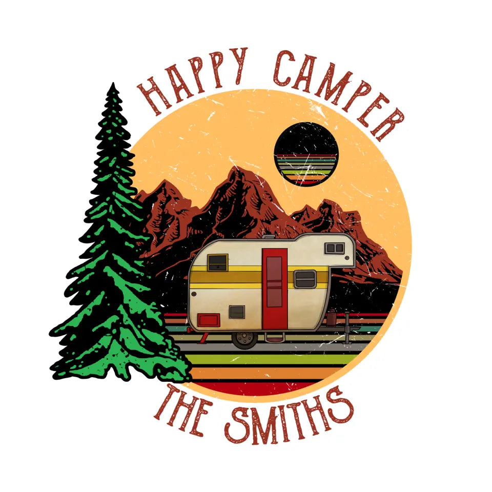 Happy Camper - Personalized Decal, Gift For Camping Lover
