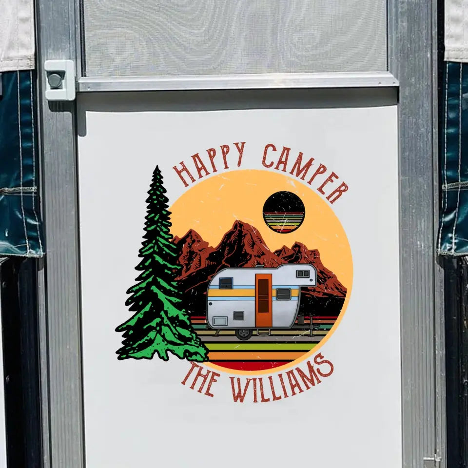 Happy Camper - Personalized Decal, Gift For Camping Lover