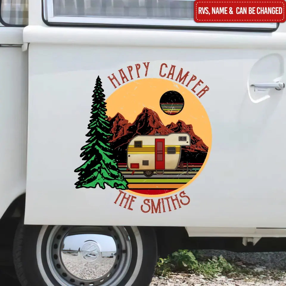 Happy Camper - Personalized Decal, Gift For Camping Lover