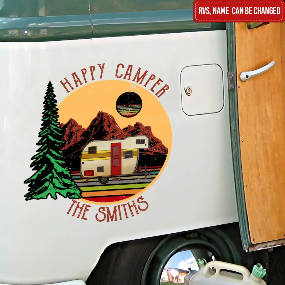 Happy Camper - Personalized Decal, Gift For Camping Lover