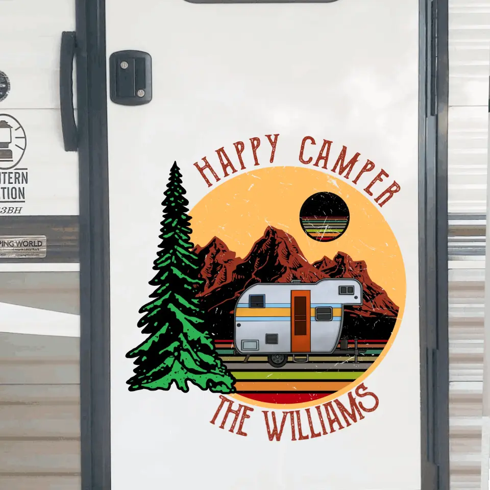 Happy Camper - Personalized Decal, Gift For Camping Lover