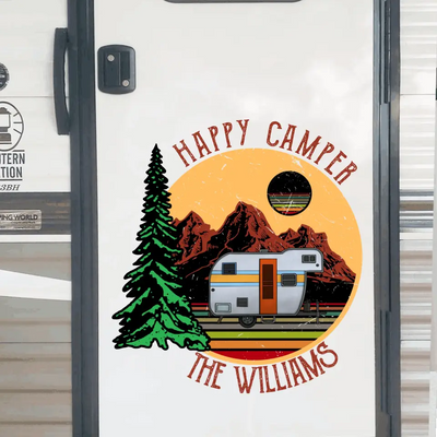 Happy Camper - Personalized Decal, Gift For Camping Lover