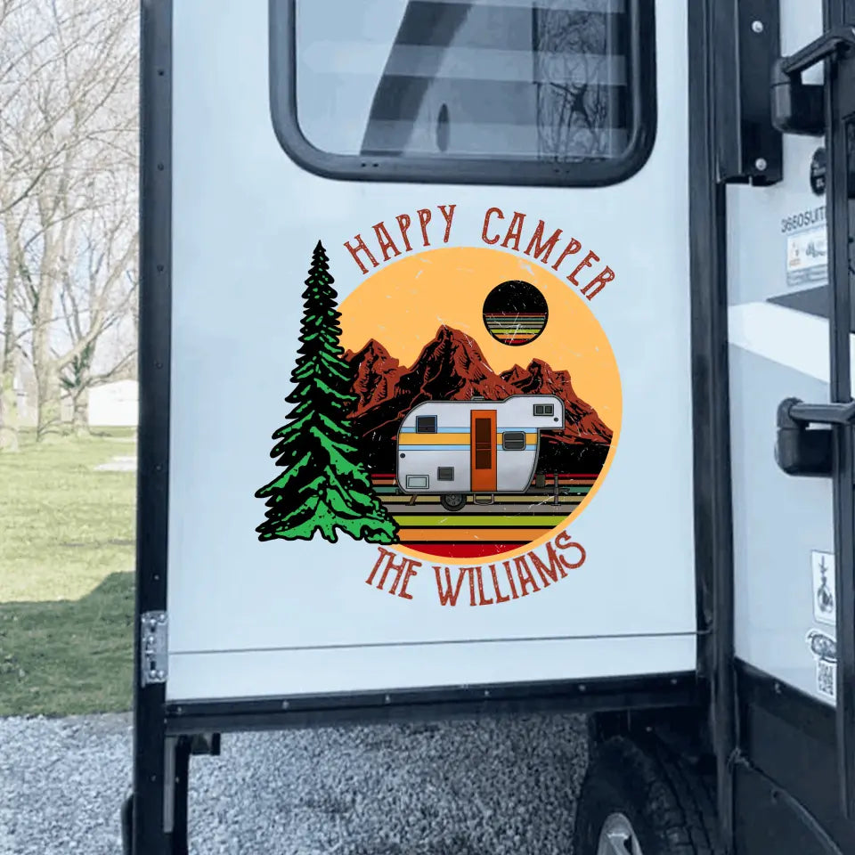 Happy Camper - Personalized Decal, Gift For Camping Lover
