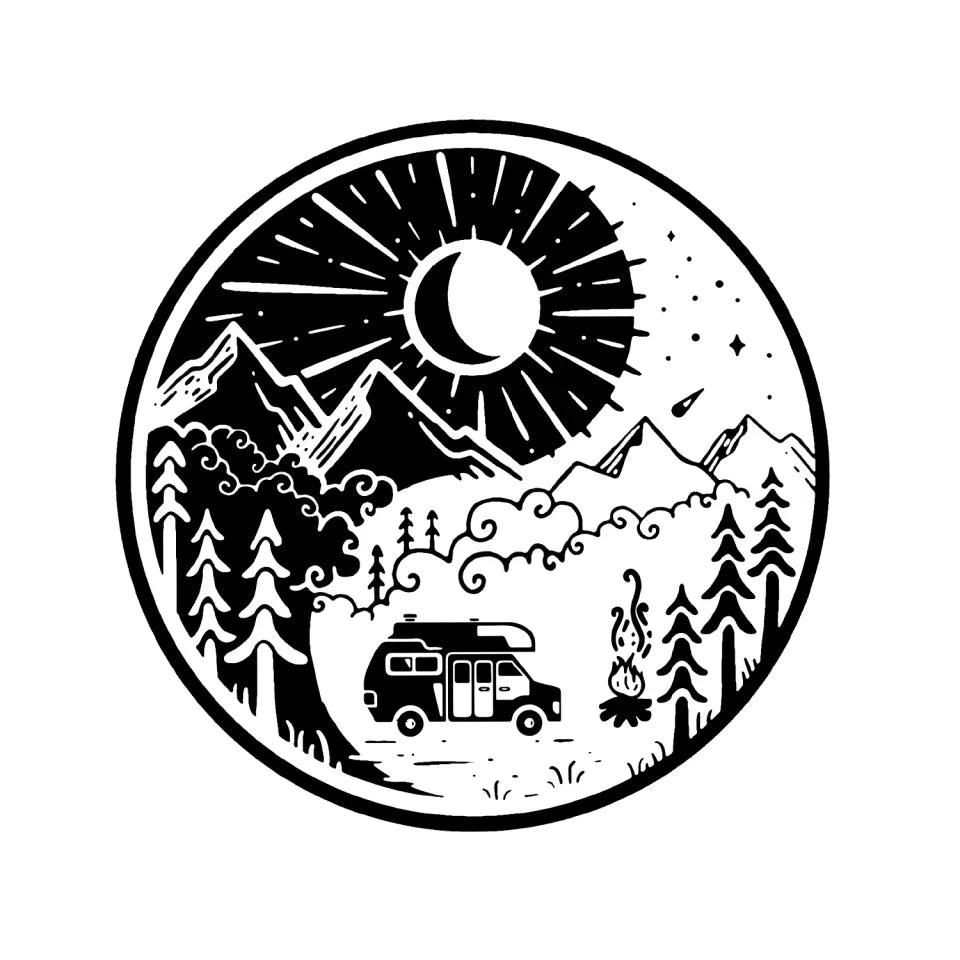 Yin Yang Camping - Personalized Decal, Camping Gift
