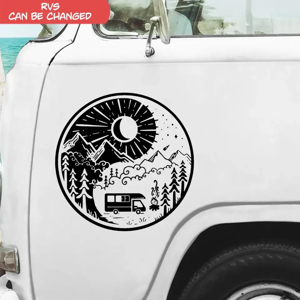 Yin Yang Camping - Personalized Decal, Camping Gift