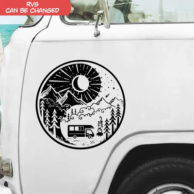 Yin Yang Camping - Personalized Decal, Camping Gift