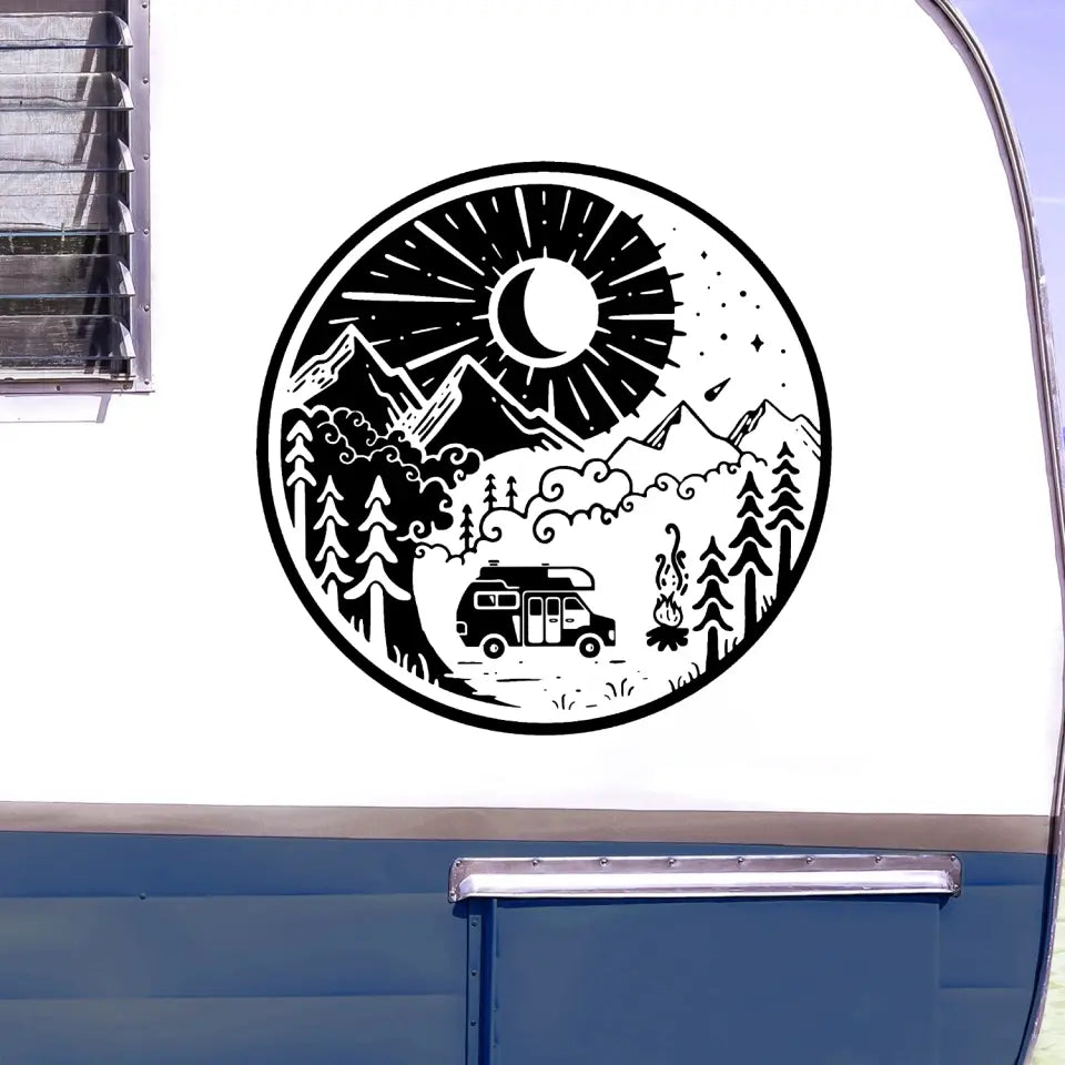 Yin Yang Camping - Personalized Decal, Camping Gift