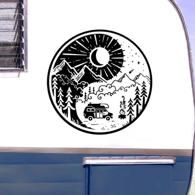 Yin Yang Camping - Personalized Decal, Camping Gift