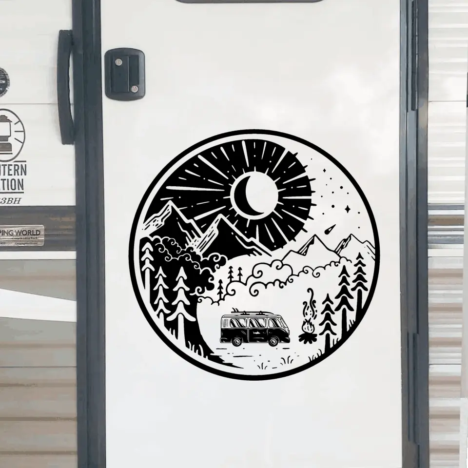 Yin Yang Camping - Personalized Decal, Camping Gift