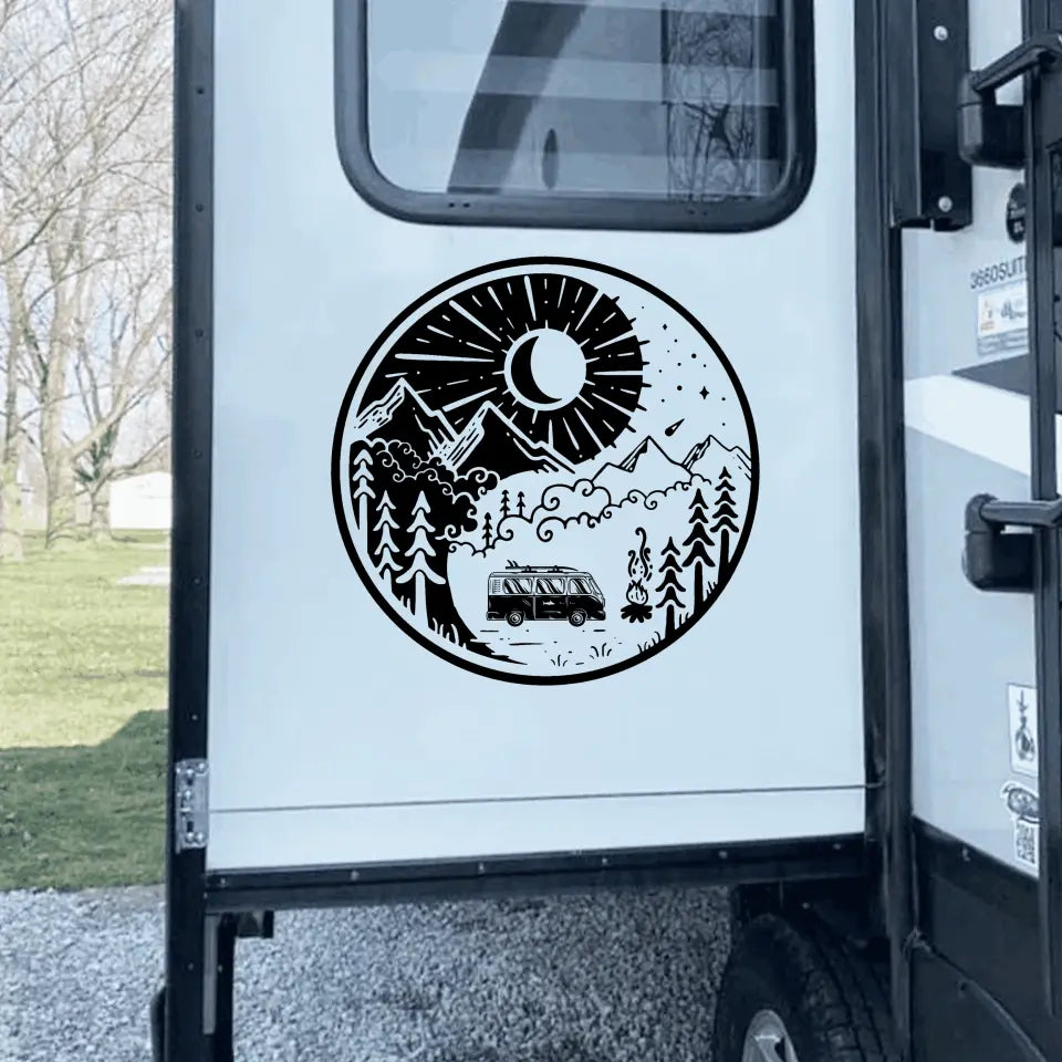 Yin Yang Camping - Personalized Decal, Camping Gift
