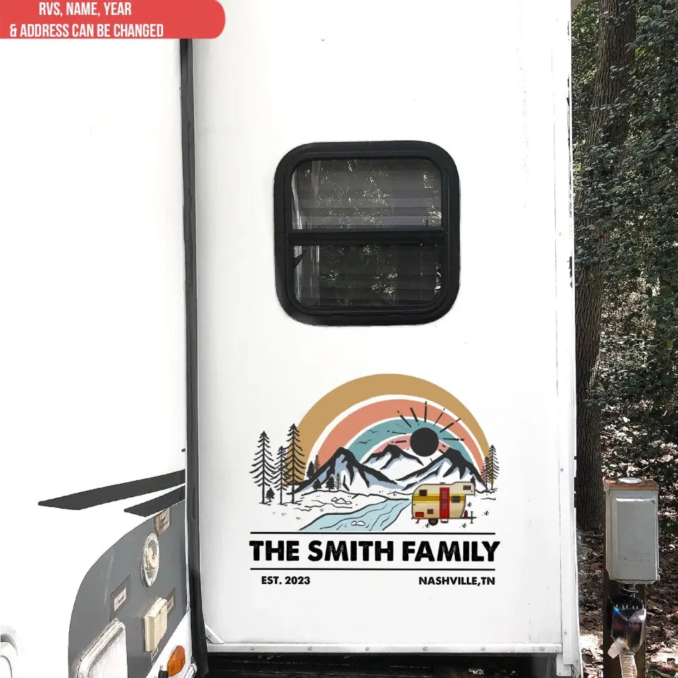 Custom Family Adventure - Personalized Decal, Gift For Camping Lover
