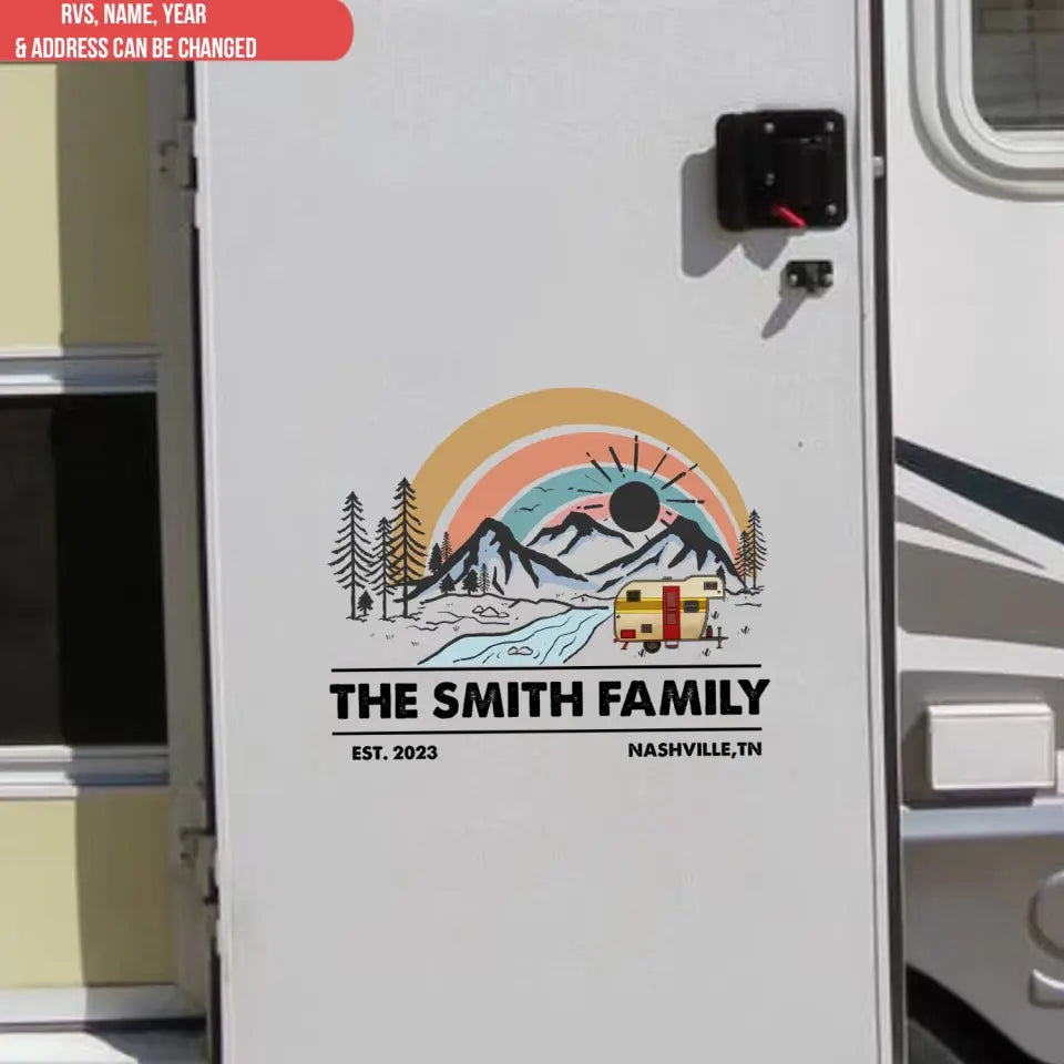 Custom Family Adventure - Personalized Decal, Gift For Camping Lover
