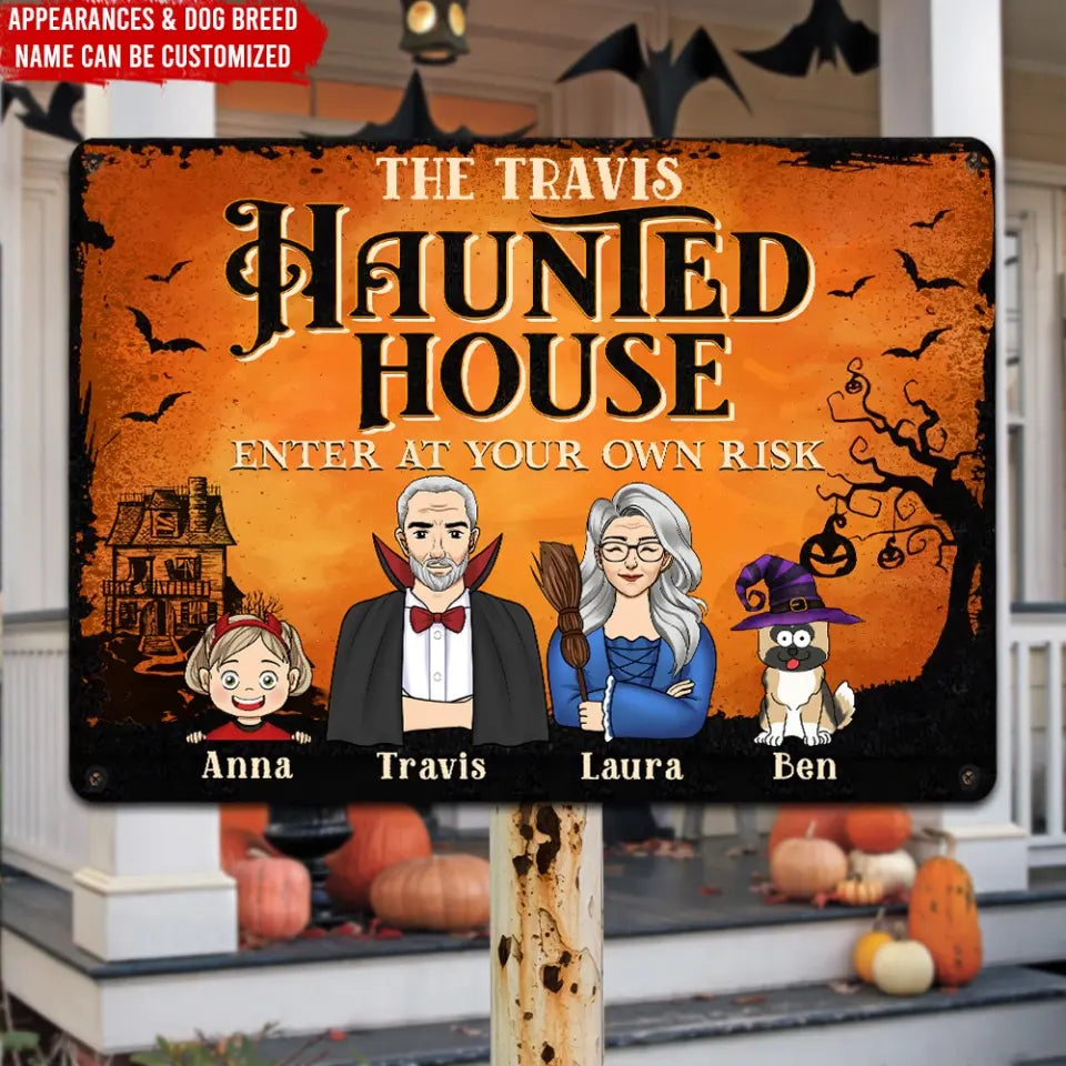 Enter At Your Own Risk - Personalized Metal Sign, Halloween Gift
