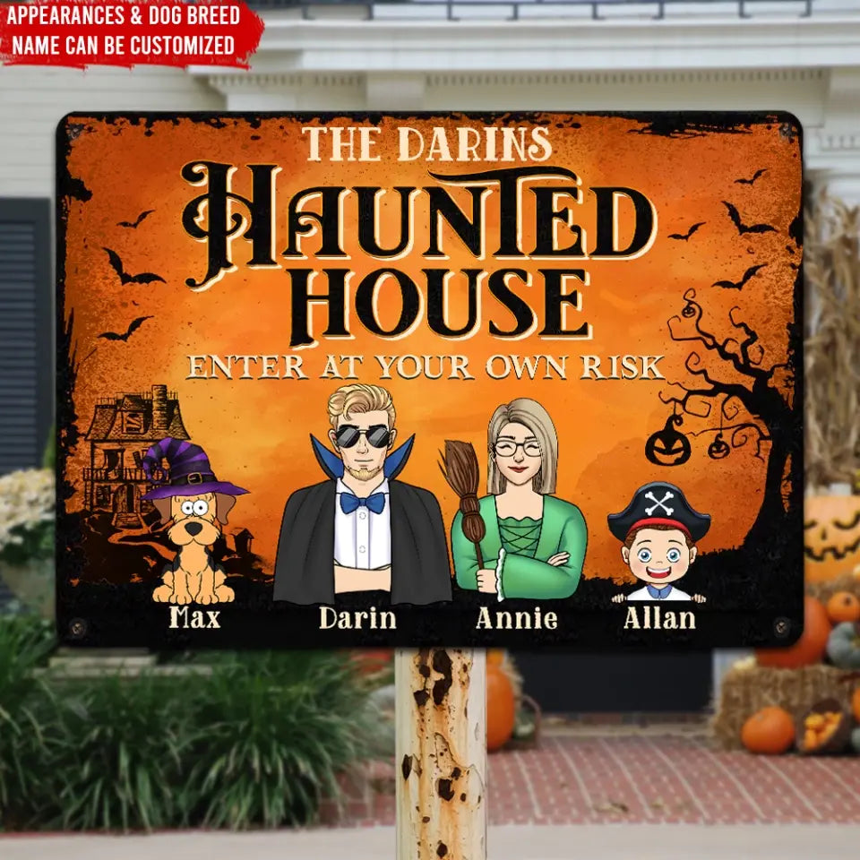 Enter At Your Own Risk - Personalized Metal Sign, Halloween Gift