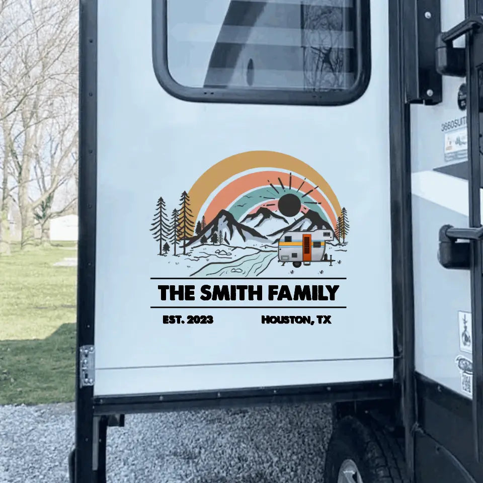 Custom Family Adventure - Personalized Decal, Gift For Camping Lover