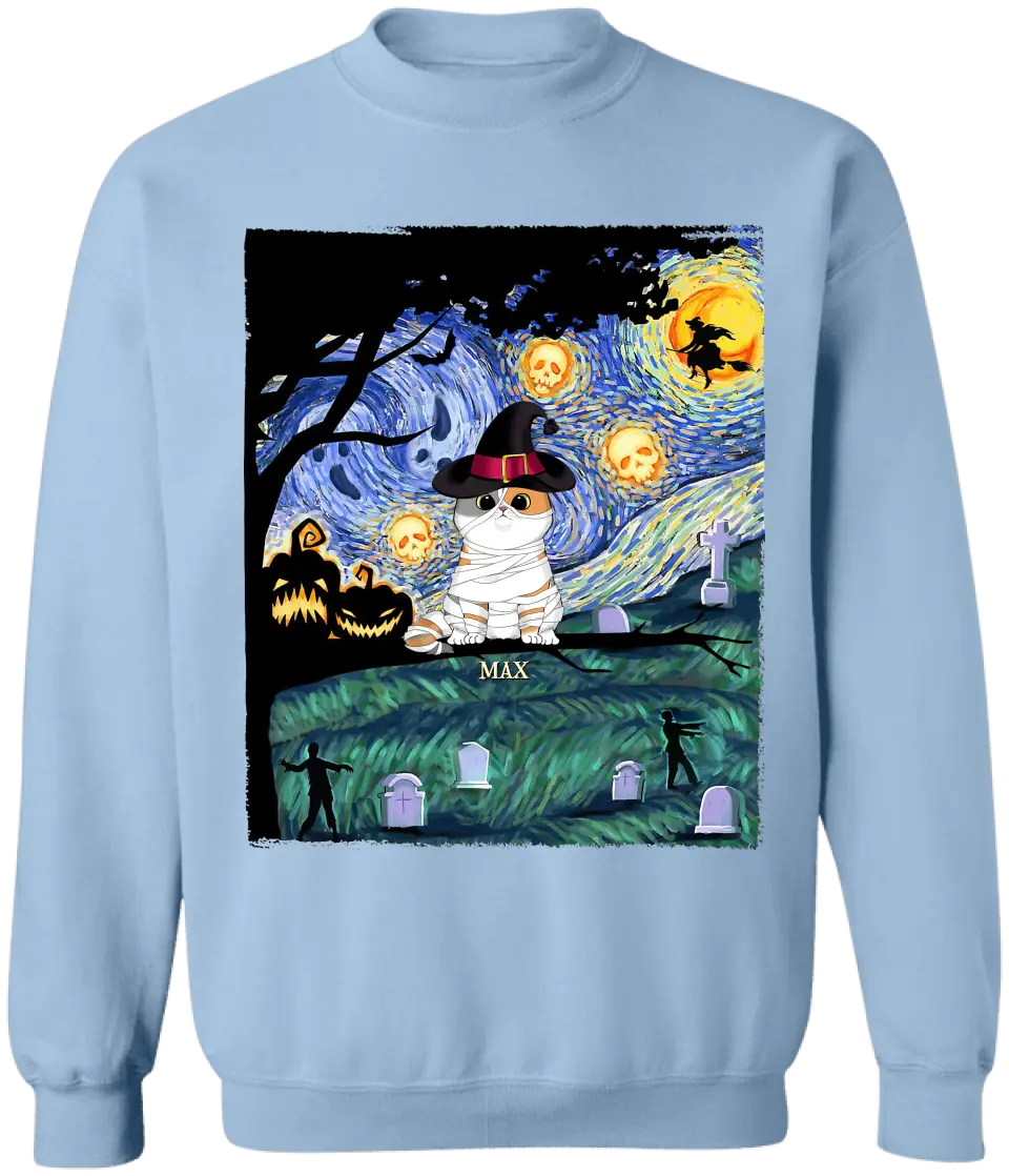 Costume Cat Star Night - Personalized T-Shirt, Halloween Gift