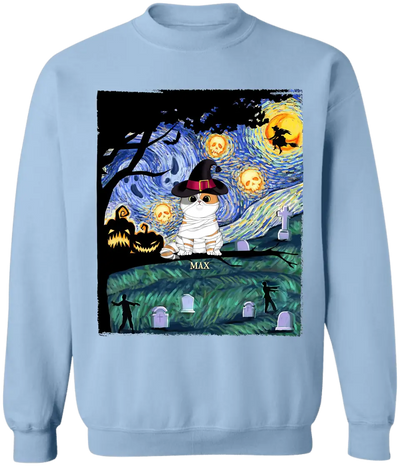 Costume Cat Star Night - Personalized T-Shirt, Halloween Gift