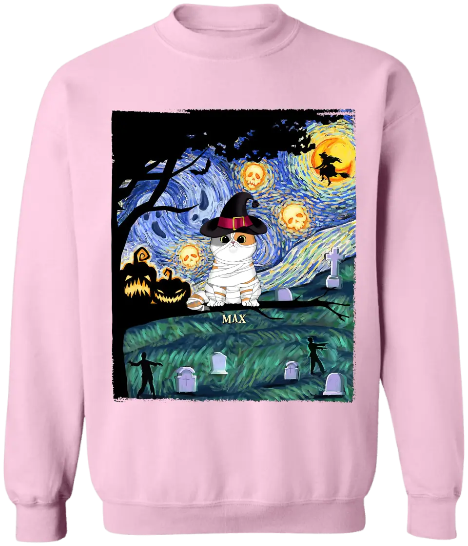 Costume Cat Star Night - Personalized T-Shirt, Halloween Gift