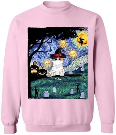 Costume Cat Star Night - Personalized T-Shirt, Halloween Gift