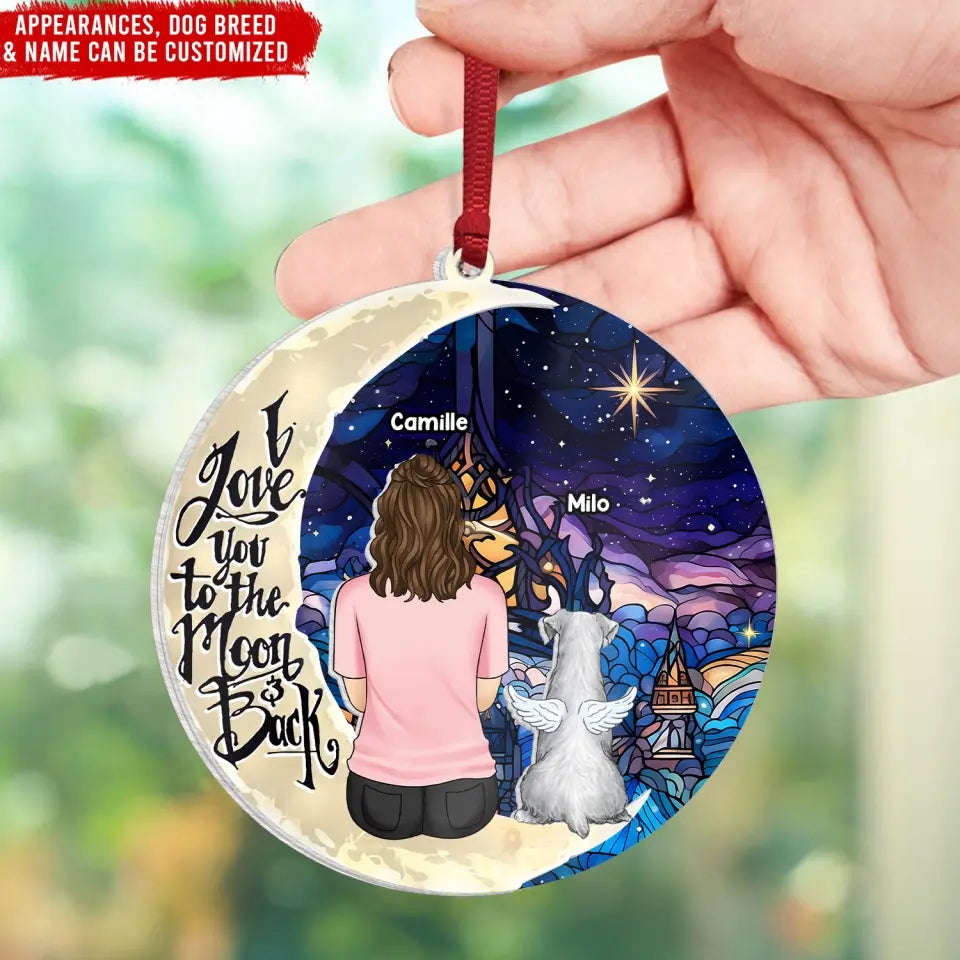 I Love You To The Moon & The Back - Personalized Suncatcher Ornament