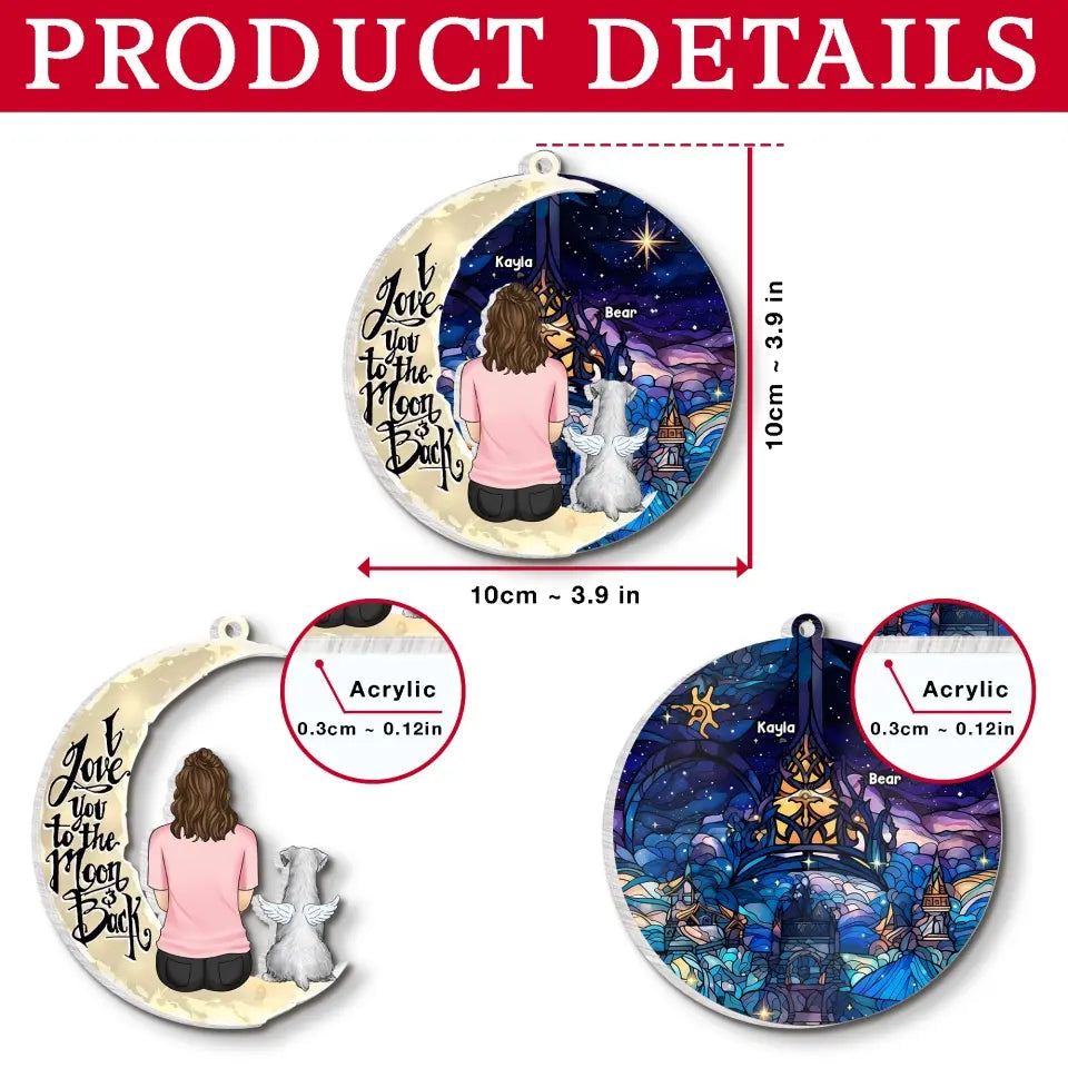 I Love You To The Moon & The Back - Personalized Suncatcher Ornament