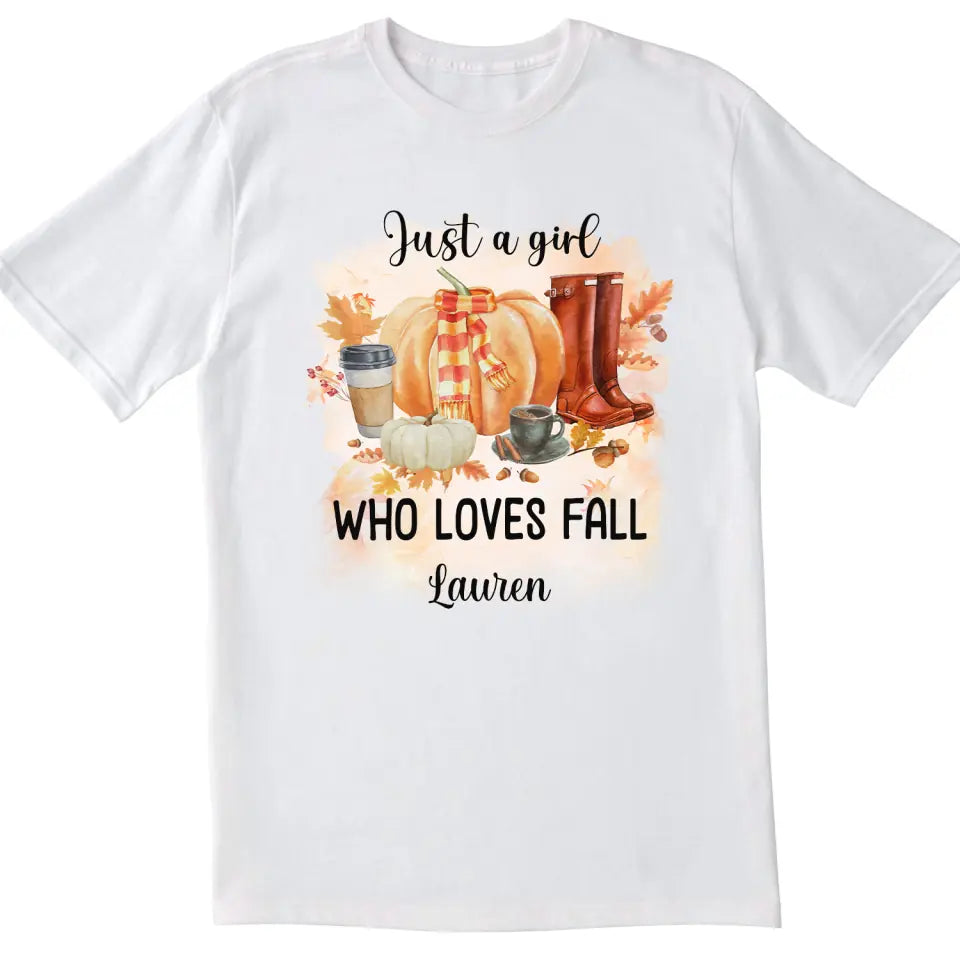 Just A Girl Who Loves Fall - Personalized T-Shirt