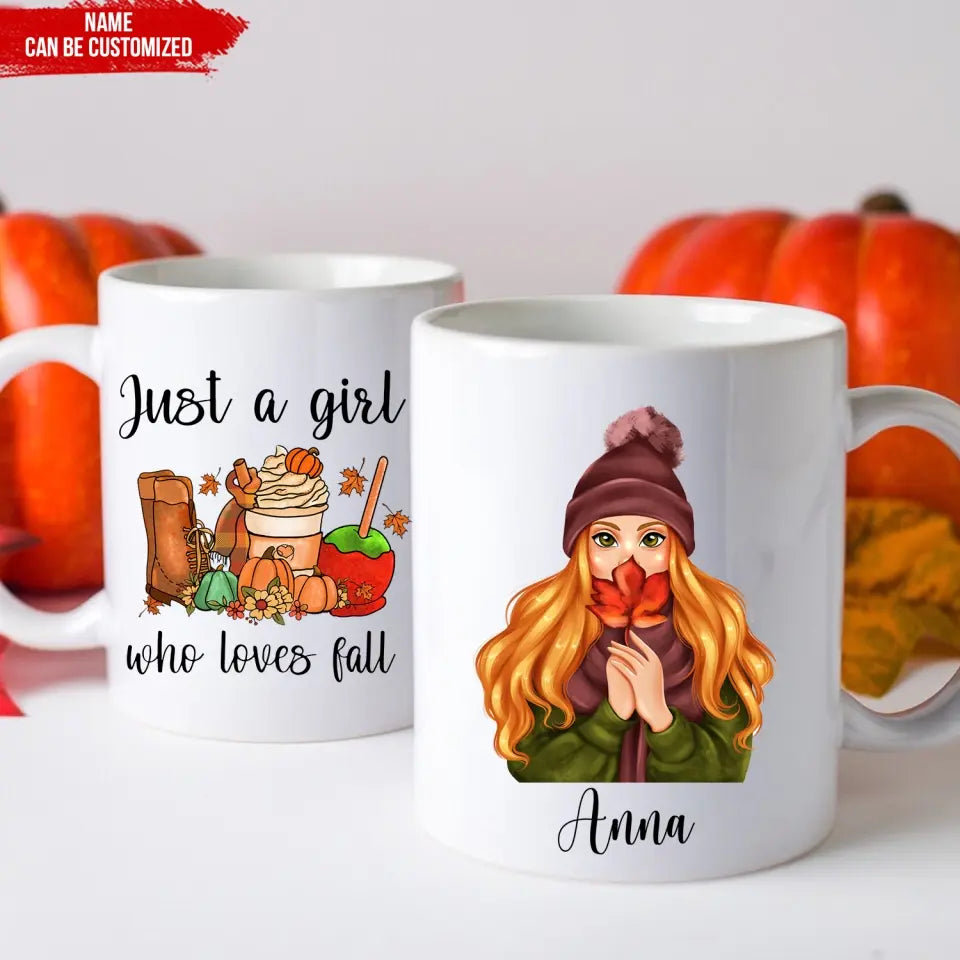 Just A Girl Who Loves Fall - Personalized Mug
